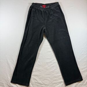 Zena Sport Charcoal Gray Velour Pants Size Medium Drawstring Waist